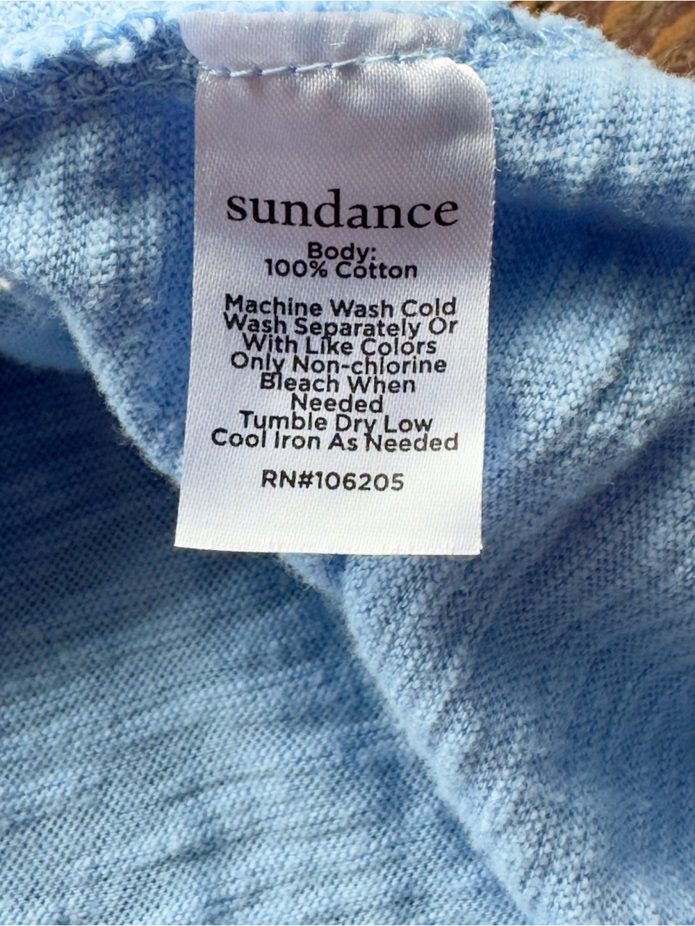 Sundance Light Blue Scoop Neck Short Sleeve Tee - Picture 5 of 6